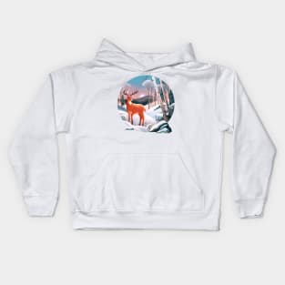 deer and scenery Kids Hoodie